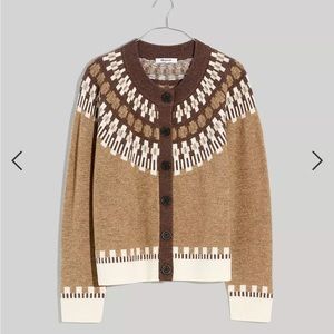 Madewell Fair Isle Frankfort cardigan sweater, size M, EUC
